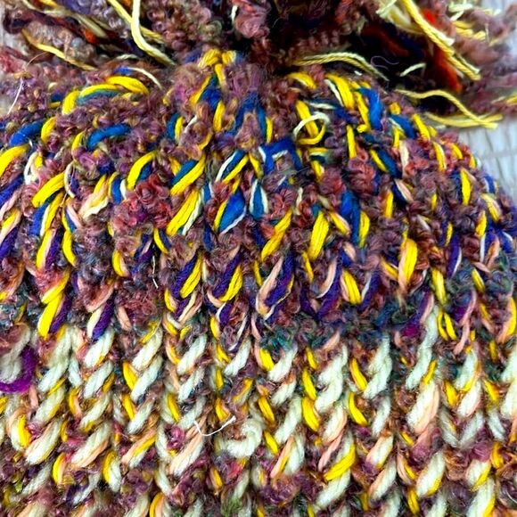 Handmade hand knitted super heavy duty, colorful beanie, one size - Picture 6 of 6
